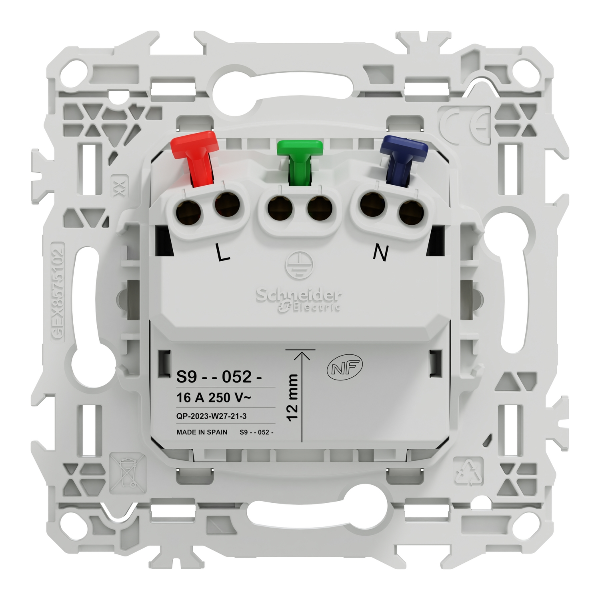 Schneider Electric - Odace 2025 - Prise 2P+T affleurante - blanc craie - Réf : S920052